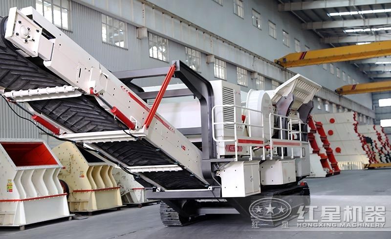 小型車載式鵝卵石破碎機，履帶液壓驅(qū)動