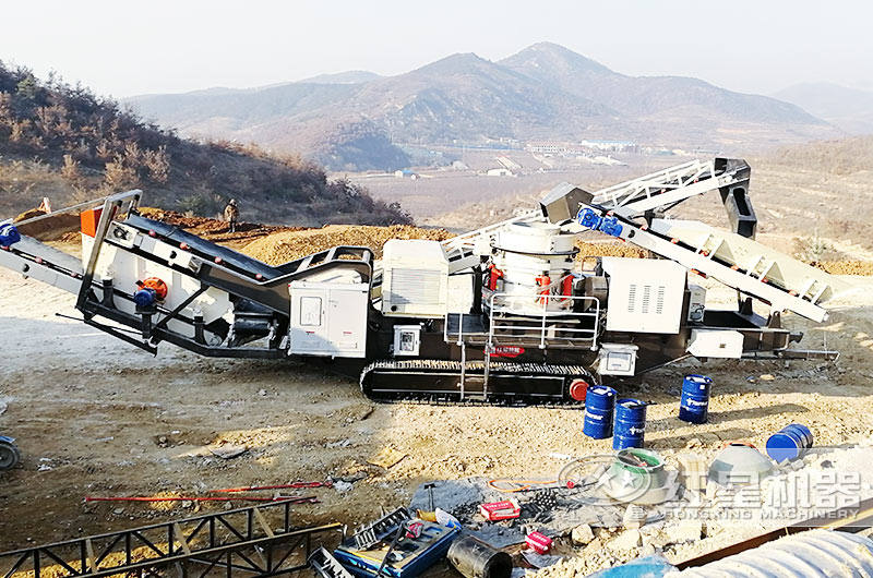 履帶式石頭破碎機(jī)船型機(jī)身，耐磨抗壓