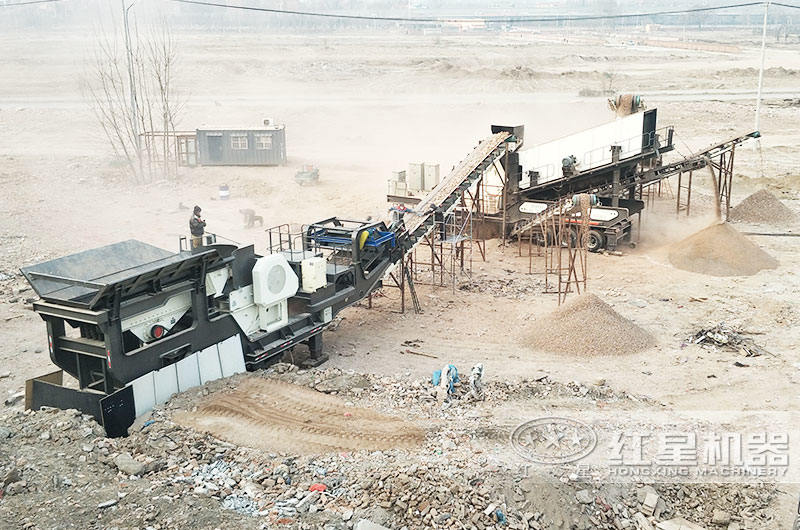 輪胎式移動建筑垃圾處理機，多機組合，減少成本30%