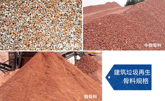 多種不同規(guī)格的建筑垃圾骨料，可代替機制砂 